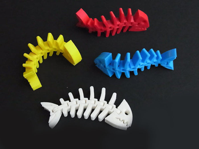 扭动的小鱼3d打印模型 免费下载