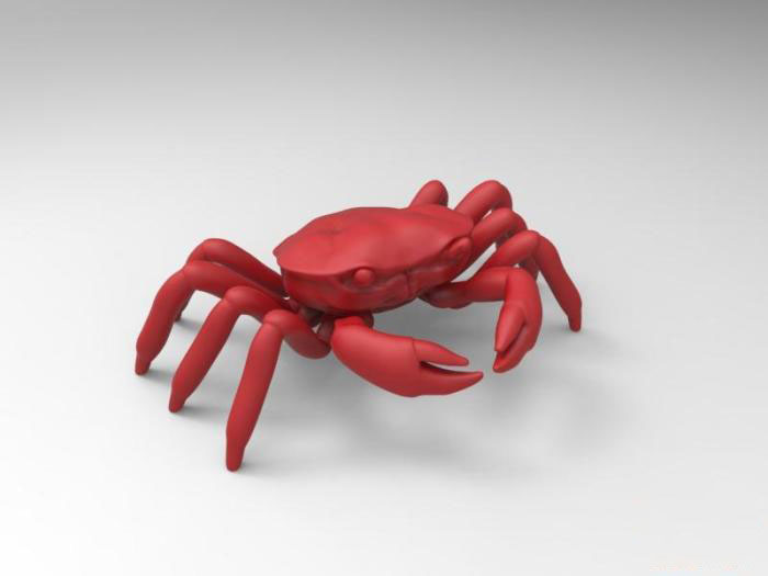 螃蟹模型3d打印模型 免费下载