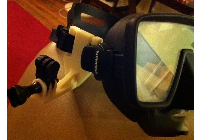 潜水镜上装Gopro相机3d打印模型 免费下载