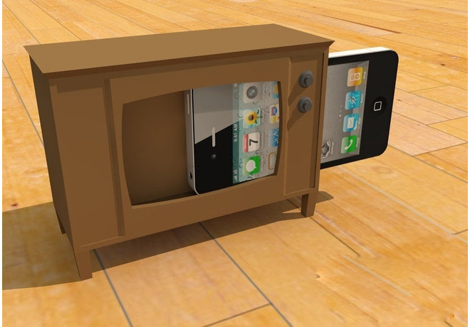 把iphone变成电视的手机壳3d打印模型 免费下载