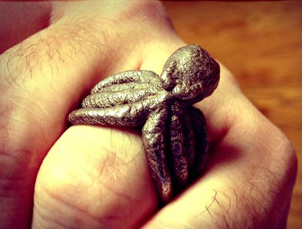 章鱼戒指3d打印模型 免费下载