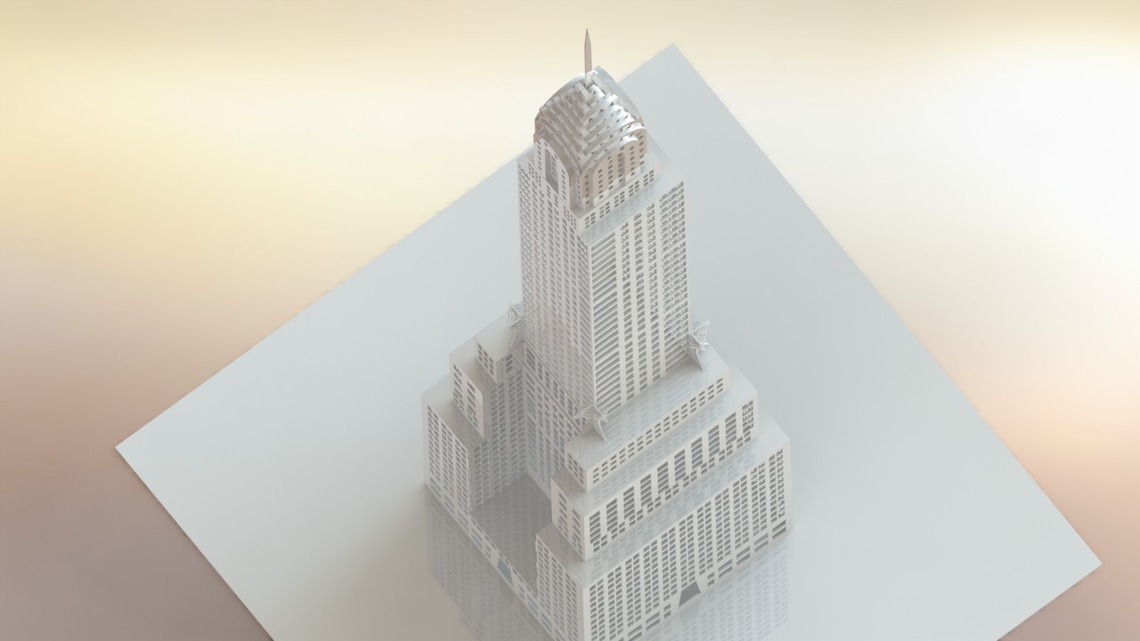 克莱斯勒大厦3d打印模型 免费下载