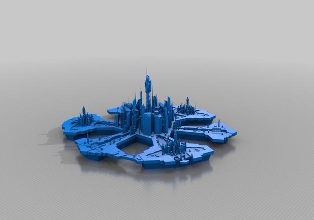 亚特兰蒂斯城3d打印模型 免费下载