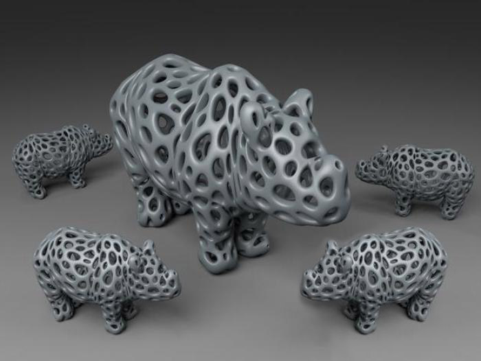 镂空犀牛灯3d打印模型 免费下载