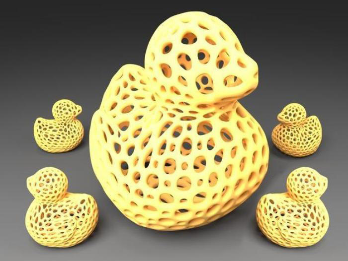 镂空大黄鸭灯饰3d打印模型 免费下载