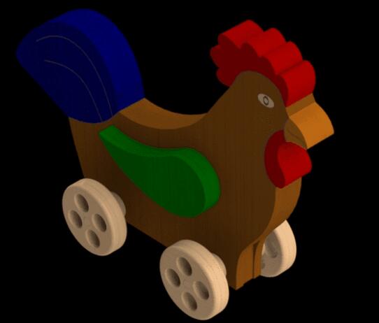 木小鸡玩具3d打印模型 免费下载