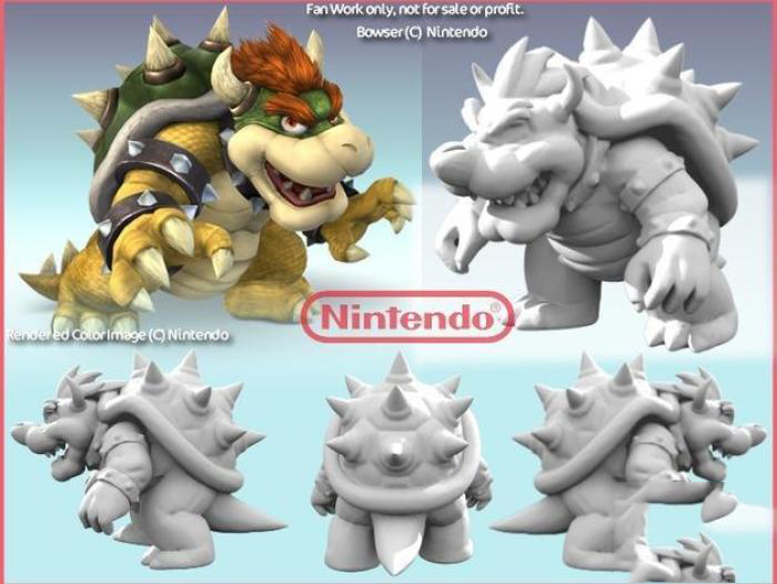 超级马里奥龙BOSS（高质量）3d打印模型 免费下载