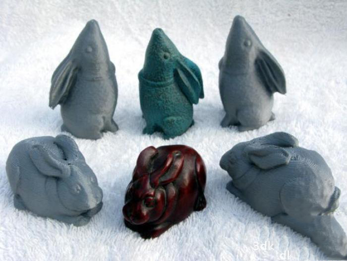 两只兔子3d打印模型 免费下载