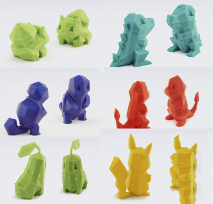 神奇宝贝御三家lowpoly3d打印模型 免费下载