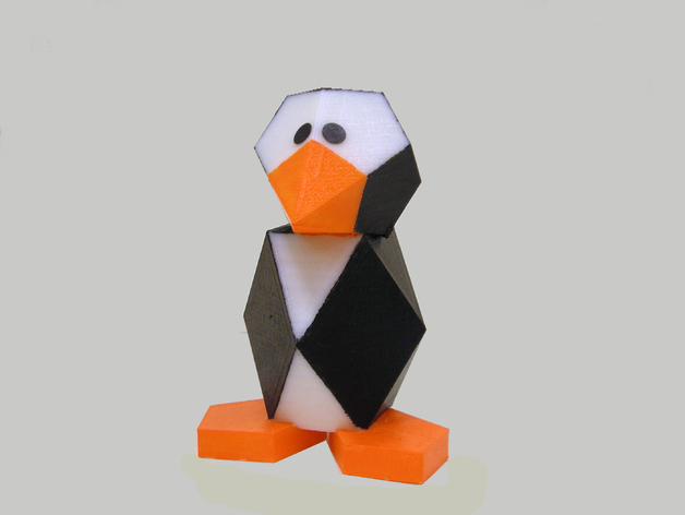 多面体的企鹅3d打印模型 免费下载