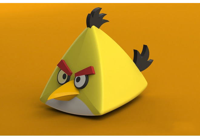 愤怒小鸟之小黄鸟3d打印模型 免费下载