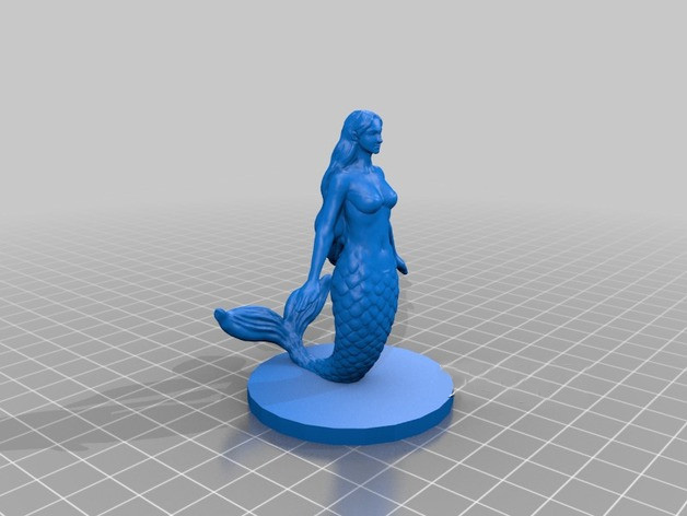 美人鱼3d打印模型 免费下载