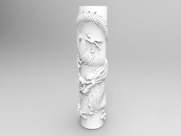 盘龙柱3d打印模型 免费下载