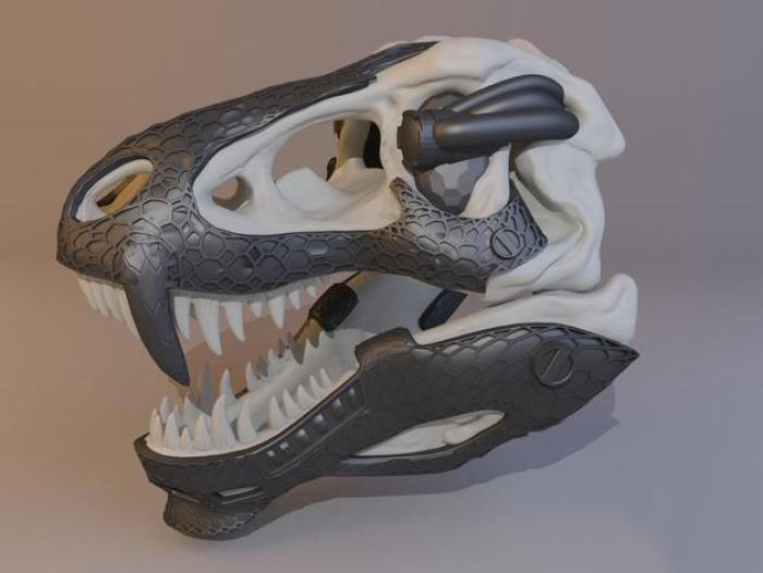 恐龙骨盔甲3d打印模型 免费下载