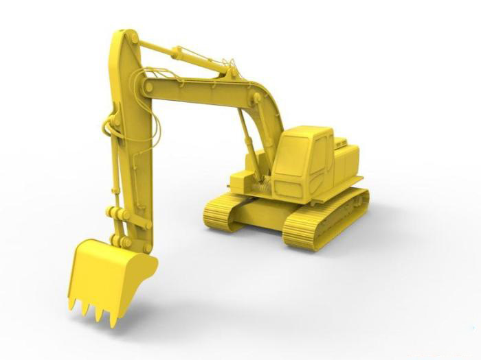 挖掘机玩具3d打印模型 免费下载