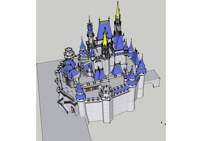 迪士尼城堡3d打印模型 免费下载