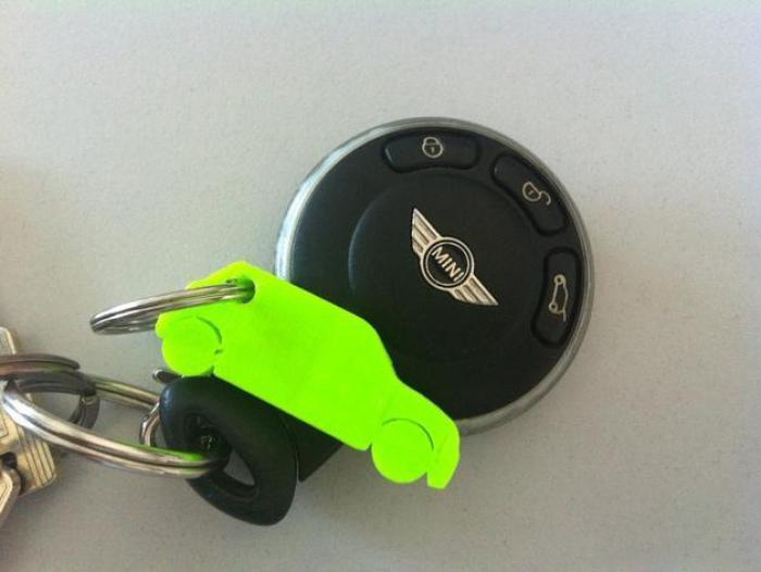 小车外形钥匙扣3d打印模型 免费下载