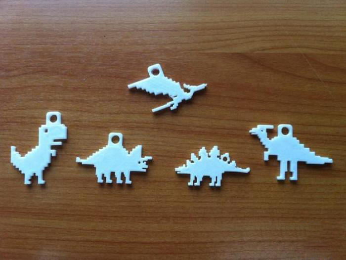 恐龙钥匙吊坠3d打印模型 免费下载