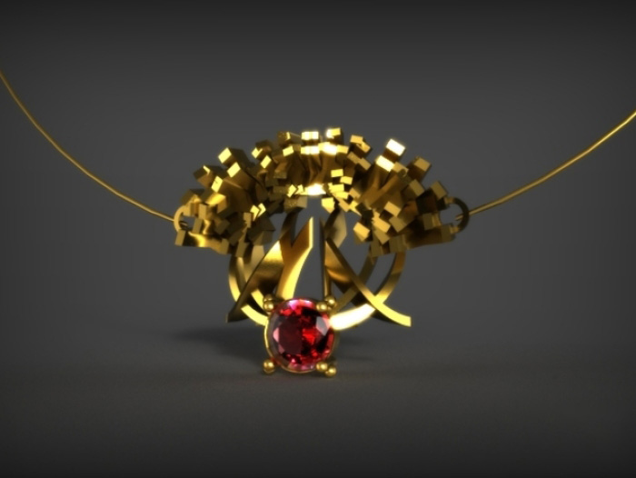 成熟花朵的项链3d打印模型 免费下载