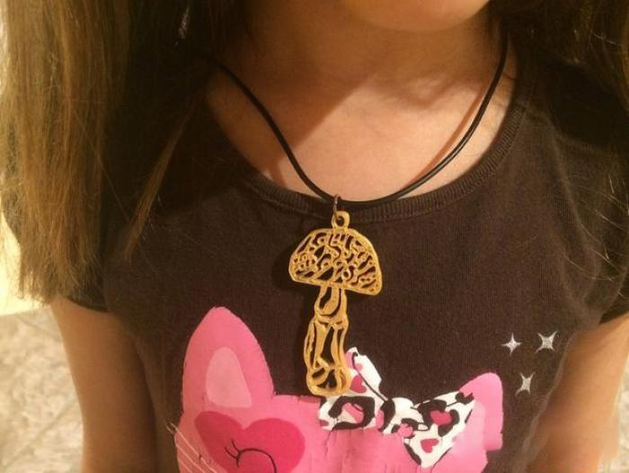 蘑菇吊坠3d打印模型 免费下载