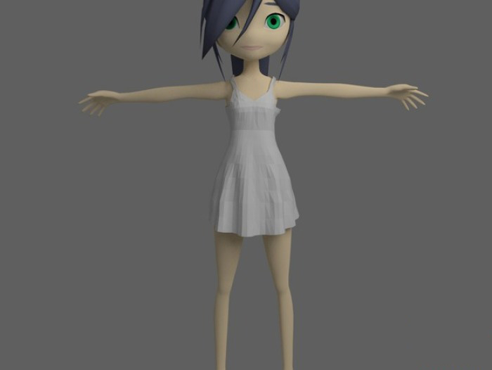 女孩3d打印模型 免费下载