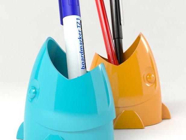 鱼形笔筒3d打印模型 免费下载