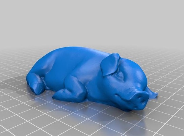 睡觉的小猪3d打印模型 免费下载
