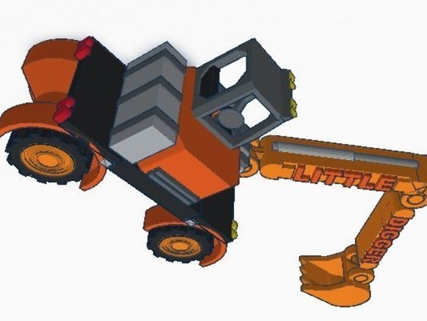 小挖掘机3d打印模型 免费下载
