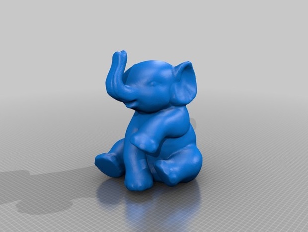 坐着的大象3d打印模型 免费下载