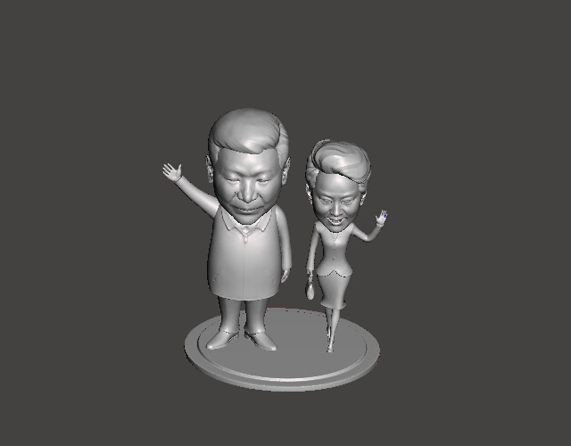习大大和彭麻麻3d打印模型 免费下载