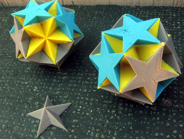 三角棱十二合十二面体3d打印模型 免费下载