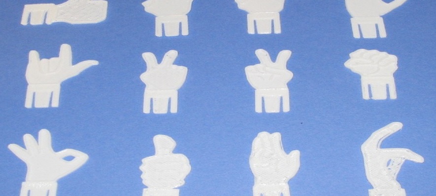 各种手势的回形针3d打印模型 免费下载