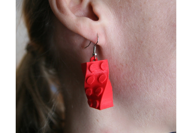 乐高砖块耳环3d打印模型 免费下载