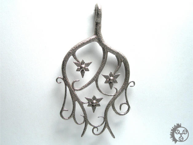 卷须吊坠3d打印模型 免费下载