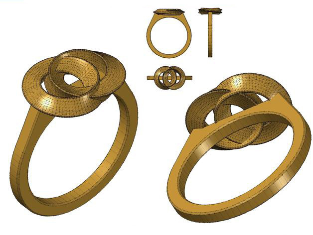 创意戒指3d打印模型 免费下载