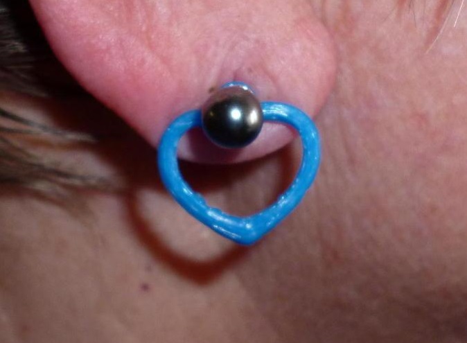 爱心耳环设计3d打印模型 免费下载